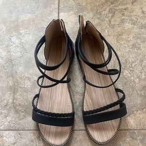 Strapped Black Sandals